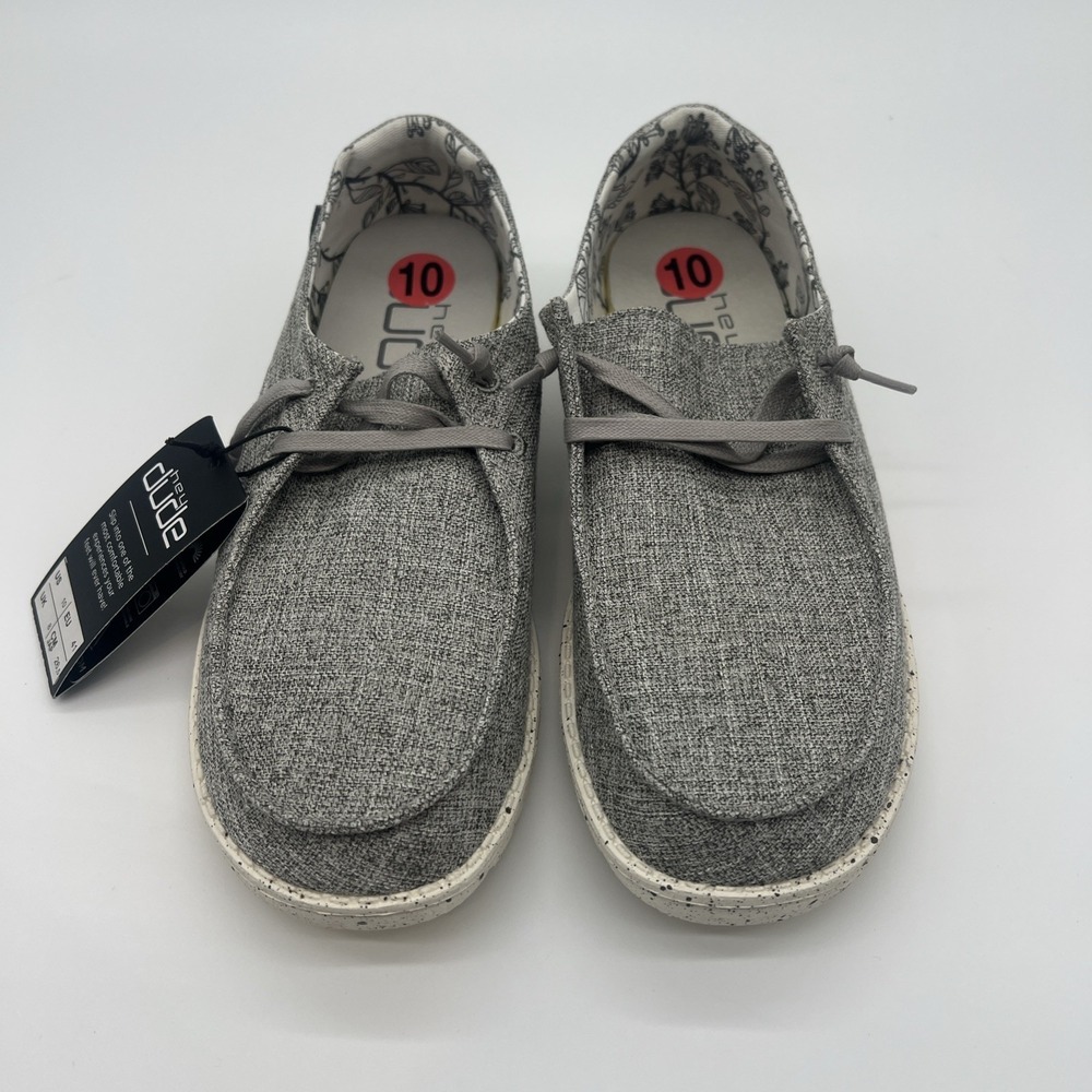HEY DUDE WOMENS WENDY LINEN SLIP-ON COMFORTABLE SHOES SIZE 10 - Picture 5 of 8
